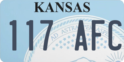 KS license plate 117AFC