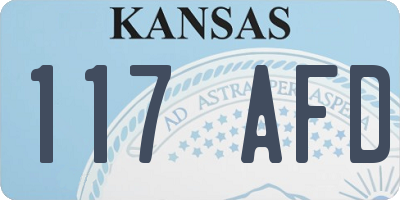 KS license plate 117AFD
