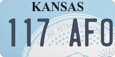 KS license plate 117AFO