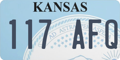 KS license plate 117AFQ