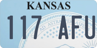 KS license plate 117AFU