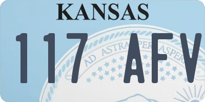 KS license plate 117AFV