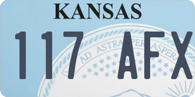 KS license plate 117AFX