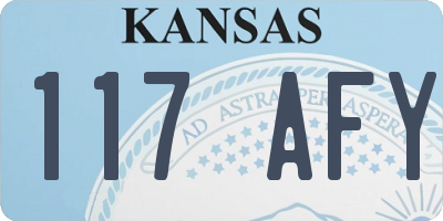 KS license plate 117AFY