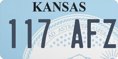KS license plate 117AFZ