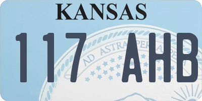 KS license plate 117AHB