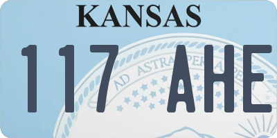 KS license plate 117AHE