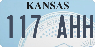 KS license plate 117AHH