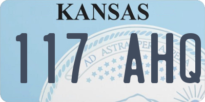 KS license plate 117AHQ