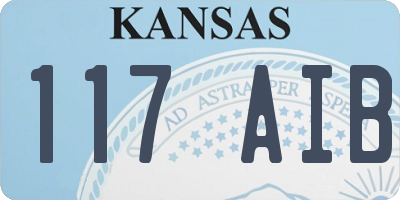 KS license plate 117AIB
