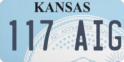 KS license plate 117AIG