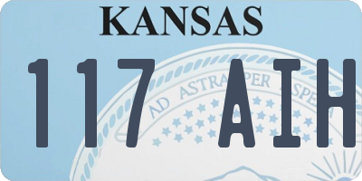 KS license plate 117AIH