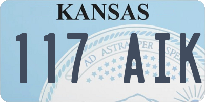 KS license plate 117AIK