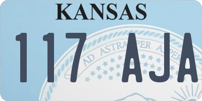 KS license plate 117AJA