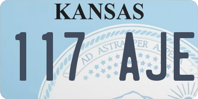 KS license plate 117AJE