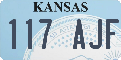 KS license plate 117AJF