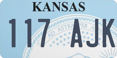 KS license plate 117AJK