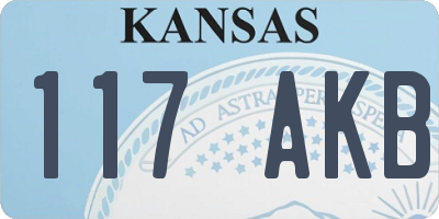KS license plate 117AKB