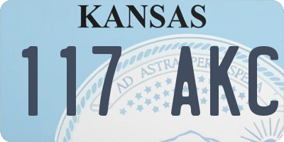 KS license plate 117AKC