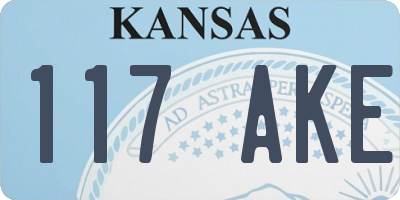 KS license plate 117AKE