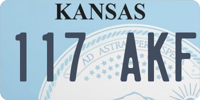 KS license plate 117AKF
