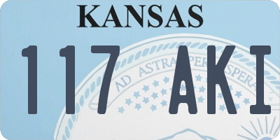 KS license plate 117AKI