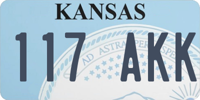KS license plate 117AKK