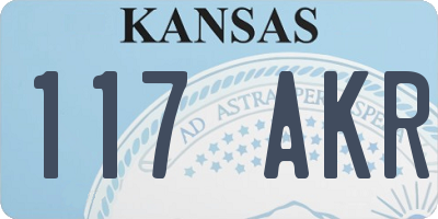 KS license plate 117AKR
