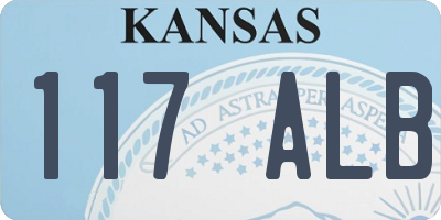 KS license plate 117ALB