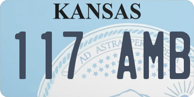 KS license plate 117AMB
