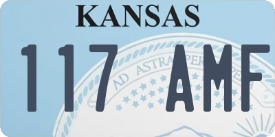 KS license plate 117AMF