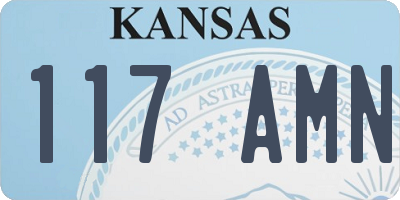 KS license plate 117AMN