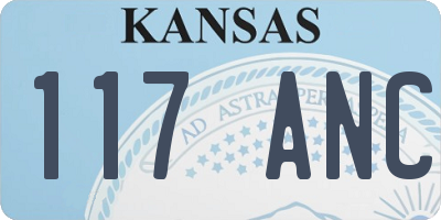 KS license plate 117ANC