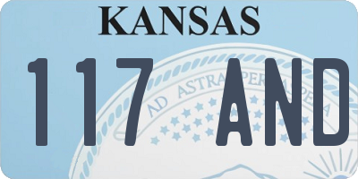 KS license plate 117AND