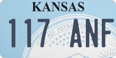 KS license plate 117ANF