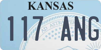 KS license plate 117ANG