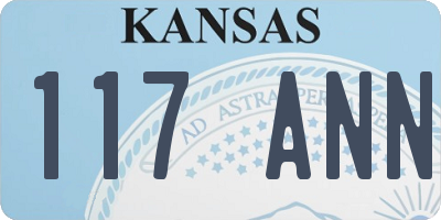 KS license plate 117ANN