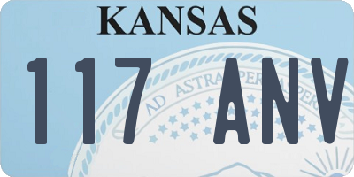 KS license plate 117ANV