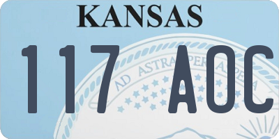 KS license plate 117AOC
