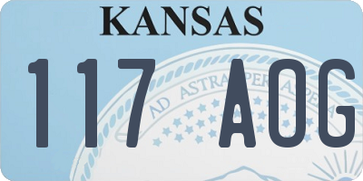 KS license plate 117AOG