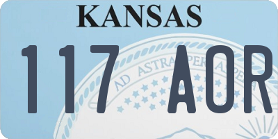 KS license plate 117AOR
