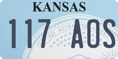KS license plate 117AOS