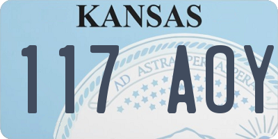 KS license plate 117AOY
