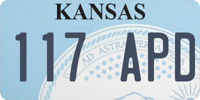 KS license plate 117APD