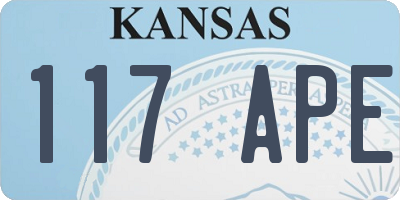 KS license plate 117APE