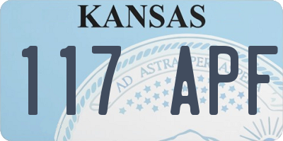KS license plate 117APF