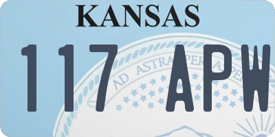 KS license plate 117APW