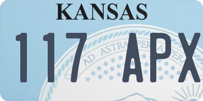 KS license plate 117APX