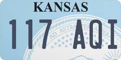 KS license plate 117AQI