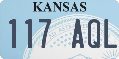 KS license plate 117AQL